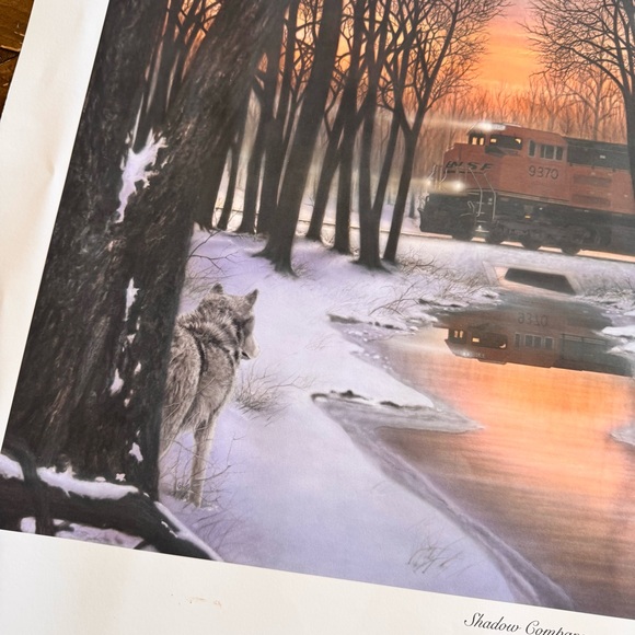 BNSF Railroad Greg Garrett Wolf Artwork “Shadow Company” 2016 - Picture 2 of 11